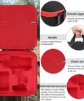 Interior of Durable Hard Case For Milwaukee 2767-20 M18 FUEL Half Inch Impact Wrench Case Only with red EVA shell and mesh pocket.