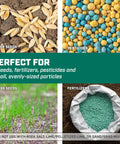 Image showcasing a variety of seeds, pesticides, and fertilizers suitable for Handheld Lawn Spreader With 25Lb Capacity.