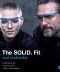 Protective Safety Glasses With Clear Lenses And Side Shields For Men And Women Anti Fog Anti Scratch eyewear with blue frames
