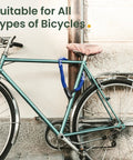 Bicycle secured with 3.3 Feet Heavy Duty Bike Chain Lock With Key 6mm Thick Chain for security, blue color visible.