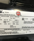 Label on 5 HP Air Compressor Electric Motor Replacement, Single Phase 184T Frame, Open Drip Proof Enclosure, 3450 RPM