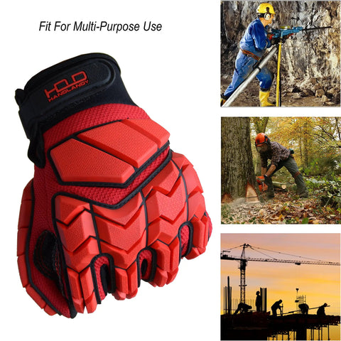 Anti Vibration Work Gloves With 5mm SBR Padding And TPR Protector For Men Large Size Mechanic Gloves for rugged tasks