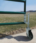 8735 Hard Rubber Spring Gate Caster With Universal Mount 5 Inch Wheel Automatic Height Adjustment For Uneven Ground 220 Lb Load Capacity