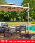 Fillable Offset Patio Umbrella Base Set For Cantilever Umbrellas, Water Sand Fill Weight 284 Lbs, poolside setup