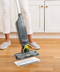 Disposable VACMOP Pad For All Floor Surfaces With Built In Dirt Chamber And Absorbent Mopping Layers White 10 Count Easy One Push Clean Up On Hard Floors on Shark mop head