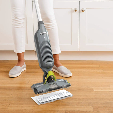 Disposable VACMOP Pad For All Floor Surfaces With Built In Dirt Chamber And Absorbent Mopping Layers White 10 Count Easy One Push Clean Up On Hard Floors on Shark mop head