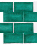 12x10 Inch Peel And Stick Backsplash Tile For Kitchen And Bathroom, Self Adhesive Waterproof Wall Panels With Crackle Glaze Subway Tile Look, Easy No Mess Install For Kitchen Backsplash, Living Room And More Decor, green tiles close up