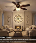 Living room with ceiling fan lighting using Dope Half Chrome Dimmable LED Edison Bulb 6W Equivalent 60W G80 G25 Globe Shape 2700K