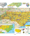 Big 54 By 65 North Carolina Wall Map For Classrooms Political Physical Historical And Economic Geography With Insets