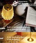 Cordless Led Table Lamp With 4000mAh Battery, 3 Color Modes, Stepless Dimming, Touch Control in gold on bedside and table.