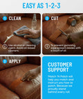 Leather Repair Tape Whiskey Self Adhering Patch For Couches Sofas Car Seats And Upholstery Realistic Faux Leather Repair Kit steps