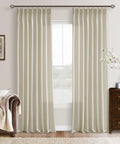 Sand Beige Linen Curtains 102 Inches Long for Living Room Two Panels 50 by 102 Inch Pinch Pleated Drape with Back Tab Hooks Rings for Track System Light Filtering Memory Shape Trained Technology for Bedroom Sliding Patio Door