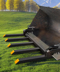Clamp On Debris Forks For 48 Inch Bucket With 2500 Lbs Capacity Heavy Duty Quick Attach Pallet Forks For Tractor Loader On Grass
