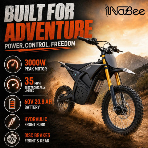 Crazy Fast 60v Electric Dirt Bike With 3000W Peak Power And Huge 20AH Battery Built For Teens And Adults Plus Full Hydraulic Brakes Sweet Mountain Off-Road Suspension For Wild Rides black dirt bike on trail