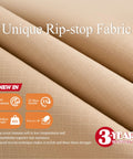 Round Patio Furniture Cover For 84 Inch Round Table And Chairs Set, Waterproof, UV Resistant, Windproof Anti Fading Outdoor Cover In Beige showing ripstop fabric texture