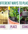 Deer Repellent Stations For Outdoors, 6 Waterproof Stakes For Gardens And Lawns, All Season Protection, Odorless To Humans Yet Drives Deer Away, Easy To Install Yard Guard, 6 Pack being hung, placed, and staked
