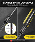 Portable 10 Band HF Antenna For Ham Radio On The Go Vertical Multiband 80m To 6m Antenna with measuring tape and coil.