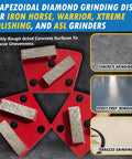 Trapezoidal Diamond Grinding Discs For Concrete And Stone Medium Bond 30 And 40 Grit Non Threaded Holes 3 X 8mm Set Of 3 Universal Fit For Popular Grinders Longevity And Fast Material Removal High Performance Metal Bond