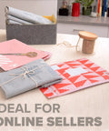 Red Poly Bubble Mailers Size 2 Small 8.5 x 11 Inch Pack Of 4 Durable Shipping Envelopes with packaging supplies on table