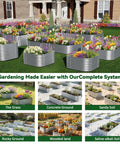 2 Pack Tall 8x4ft Corrugated Galvanized Steel Raised Garden Beds For Veggies, Herbs, And Flowers, Above Ground Outdoor Raised Bed Kit