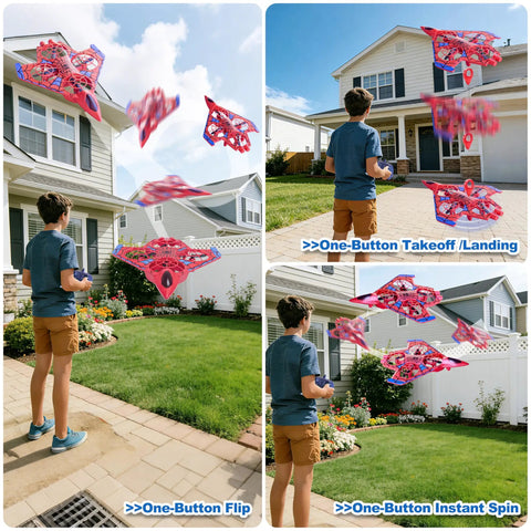 Beginner Friendly Remote Control Airplane With LED Lights, 360 Degree Flips, Easy One Button Takeoff And Landing, outdoor flight