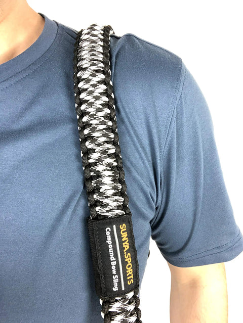 Paracord Compound Bow Sling With V2 Magnetic Connection Lightweight Hands Free Shoulder Carrier in close-up view