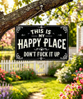 Hella Funny Sarcasm Metal Yard Sign Rust Proof Wall Art For Barn Farmhouse Kitchen Bar Man Cave Hilarious Housewarming Gift For Dude And Gal 12 X 8 Inch Indoor Cool Yard Decor hanging on tree in garden.
