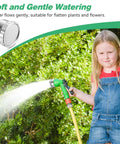 Girl using 3/4 Inch Aluminum Garden Hose Shower Head With 3000 Hole Mist Nozzle for gentle plant watering