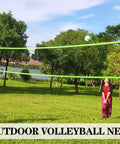 Two people playing with 20 Foot Outdoor Portable Volleyball Net System With Adjustable Height And Bag Waterproof Mesh Easy Setup