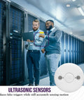 Dual Tech Ultrasonic And PIR Occupancy Sensor With 360 Degree Coverage 1600 Sq Ft Range Low Voltage Commercial Grade Ceiling Sensor