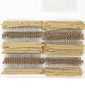 Resistor kit with 156 carbon-film resistors (20 per value), 1/4W 5%, stored in a clear plastic case.
