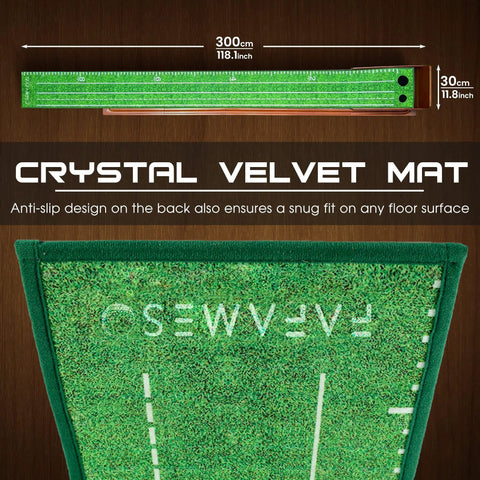 Indoor Golf Putting Mat With Ball Return Realistic Putt Surface Portable Putting Green Training Aid For Home Office
