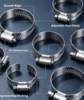 20 Piece Heavy Duty Hose Clamp Kit Set With Precise 1 4 To 7 16 Inch Sizing Crafted From Premium 304 Stainless Steel For Tough Plumbing Car Tuning And Fuel Line Repairs That Gotta Get The Job Done Right. 304 stainless steel hose clamps