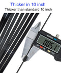 Nylon Zip Ties 10 Inch Black Heavy Duty Cable Ties 6mm Wide Pack Of 100, 0.051 inch thickness measurement with caliper