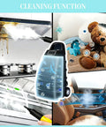 Heavy Duty Industrial Steam Cleaner For Home And Car Use, showcasing cleaning features on kitchen, toys, and car interiors.