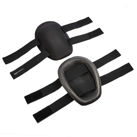 Non Marring Polyester Cap Knee Pads With Cushioned Foam Interior, Heavy Duty Work Gear, Adjustable One Size Fits All, Black, 3 Pack