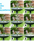 6.5W Solar Fountain Pump For Bird Bath No Fuss Easy Setup Multiple Nozzles Water Feature For Garden Yard And Small Pond Sun Powered Water Circulation To Attract Birds With Flowing Water