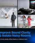 High Density Acoustic Wall Panels 12 Pack Sound Dampening 12 X 12 Inch Soundproof Tiles in modern office reception area.