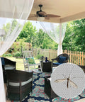 Outdoor Mosquito Net For Porch, Patio, Gazebo 2 Panels Waterproof Sheer Tulle Curtains, installed on a porch with mesh detail inset
