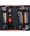 Jumbo Allen Wrench Set With 29 Pieces Torx SAE And Metric Hex Keys in storage case showcasing colorful tools