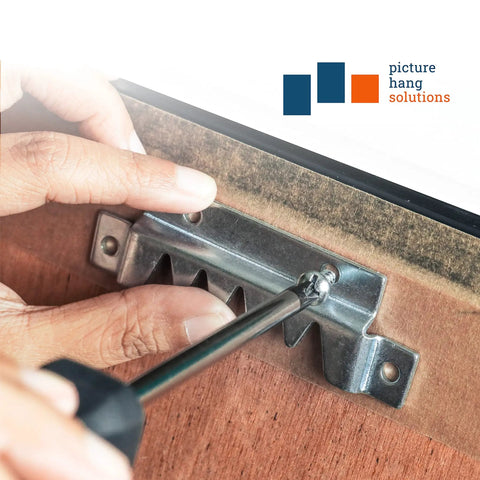 Installing Heavy Duty Sawtooth Picture Hangers Big Pack For Wall Mounting Holds Up To 250 Pounds Includes Ten Hangers
