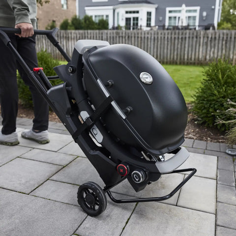 Portable Folding Grill Cart With All Terrain Wheels For On The Go Grillin Heavy Duty Strap Keeps Your Grill Secured