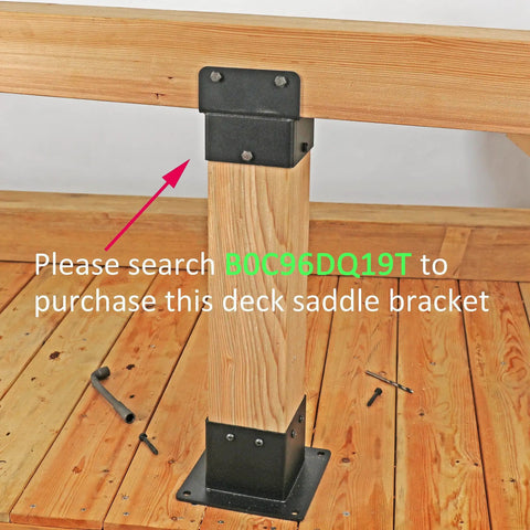 Stainless Steel Flange Anchor Base For 4x4 Deck Posts With Screws Black Finish 3.5 By 3.5 Inch Inner Size Heavy Duty Post Mount