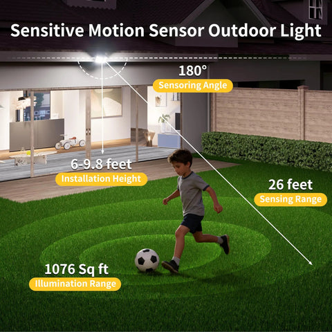 Solar Motion Sensor Flood Light With Remote Control No Fuss Dual Color 3000K 6500K 180 Degree Radar IP65 Outdoor Wall Light diagram