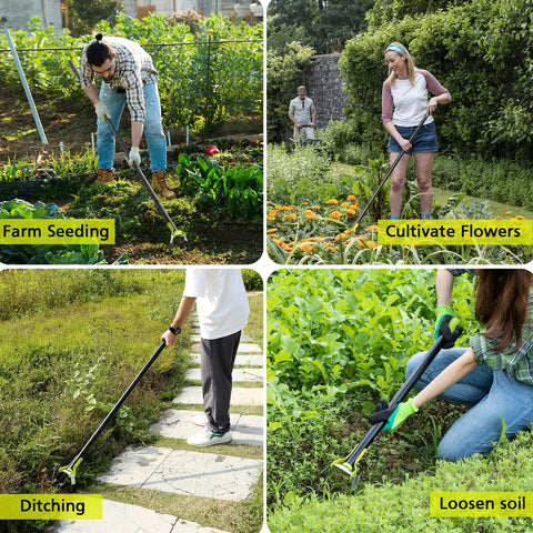 74 Inch Hula Hoe Garden Tool With Adjustable Stirrup Hoe And Gardening Gloves used for farm seeding, cultivating flowers, ditching, loosening soil