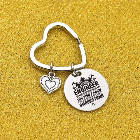 Heart-shaped Engineering Student Gift Keychain For Graduation Cool Mechanical Engineer Jewelry For Coworkers And Students