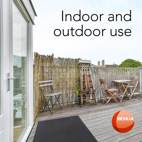 Embossed Wide Rib Waterproof Vinyl Floor Runner Heavy Duty Protector Mat for Indoor Outdoor Use 27 Inch by 6 Foot with Anti Slip Backing