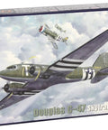 Box cover of C-47 Skytrain Old-School WWII Workhorse Aircraft Model Kit With Filigree Antennae And Transparent Parts, 1/144 Scale