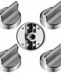Stainless Steel Gas Range Stove Knobs Replacement Set (5 Pack) For Whirlpool WCG97US0DS00 WCG97US6DS00, top view
