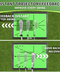 All-In-One Golf Hitting Mats Trainer For Driving, Chipping And Putting showing instant trajectory feedback feature